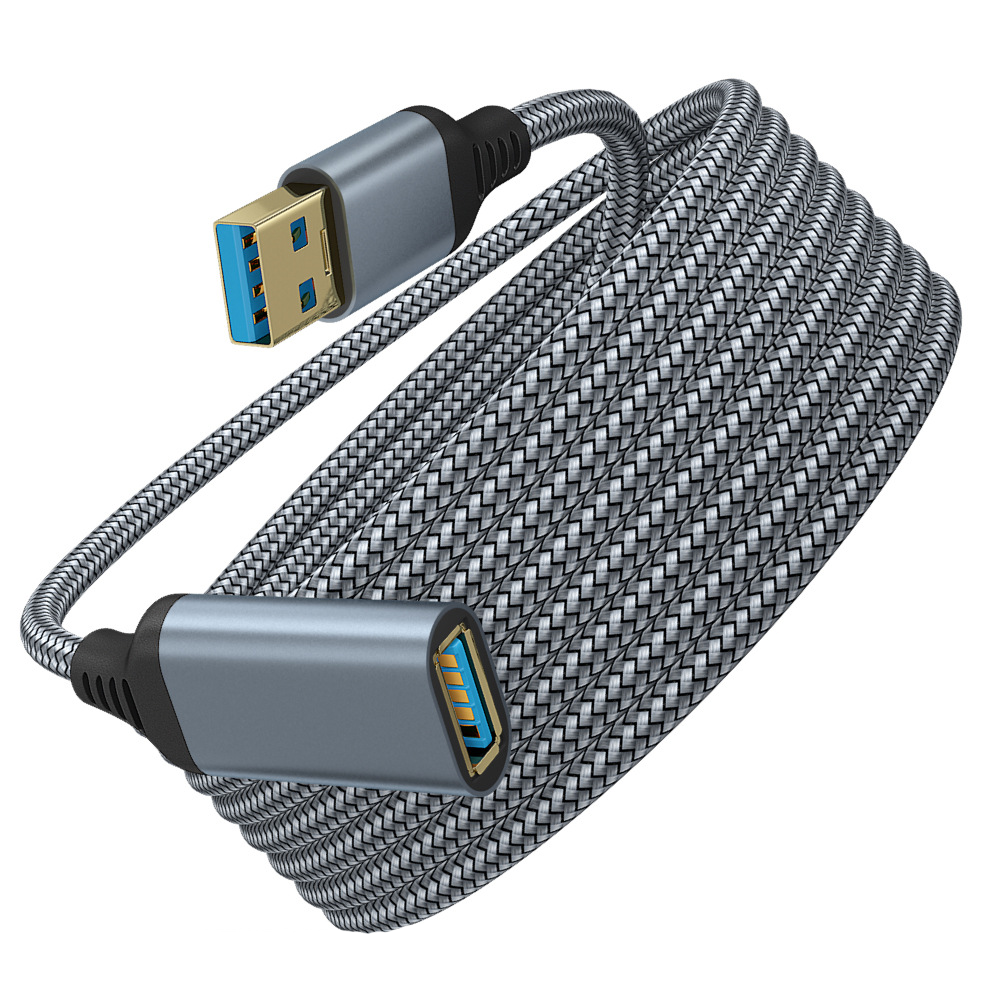 USB 3.0 Verlengkabel – Nylon Gevlochten – USB A Male naar USB A Female – 5Gbps – 1 Meter