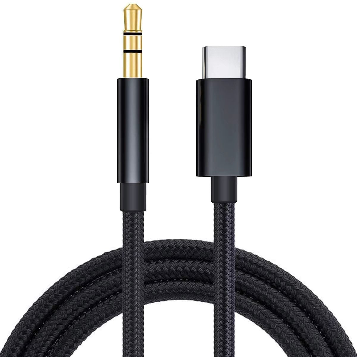 USB-C naar AUX Kabel – 1 Meter – USB-C naar 3.5mm Jack – Nylon Gevlochten – Gold Plated