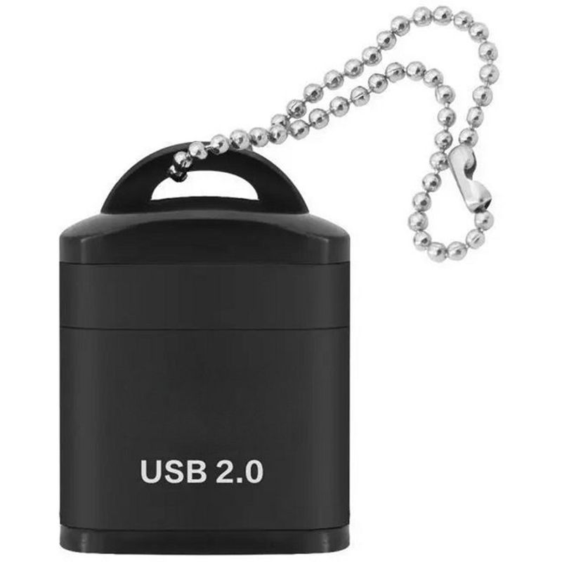USB micro SD kaartlezer met beschermdop – zwart