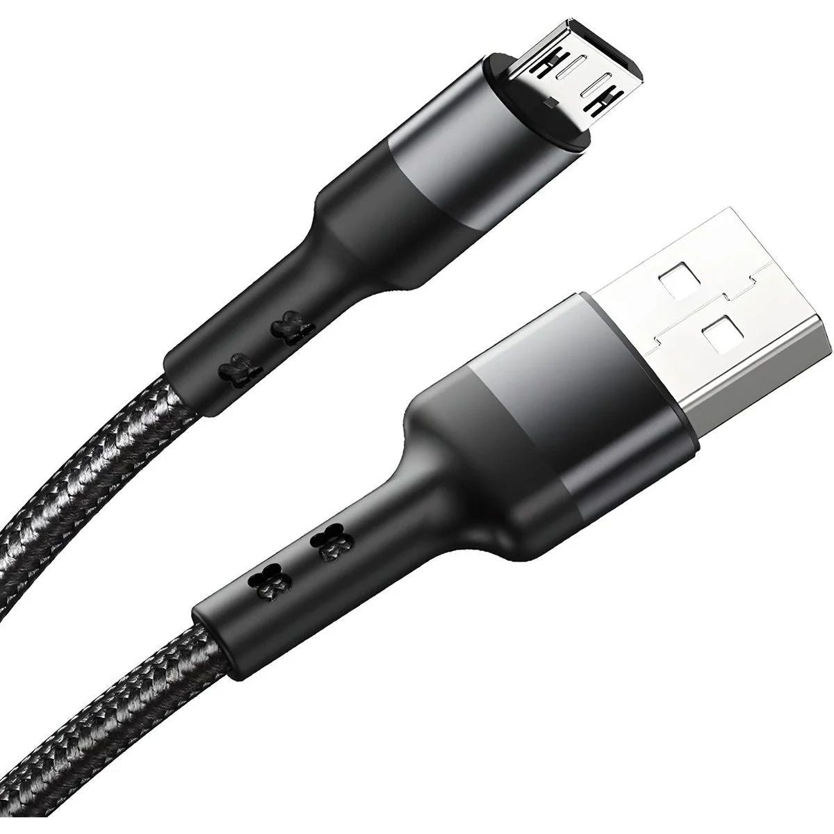 Micro USB kabel nylon gevlochten – zwart – snelladen en data-overdracht