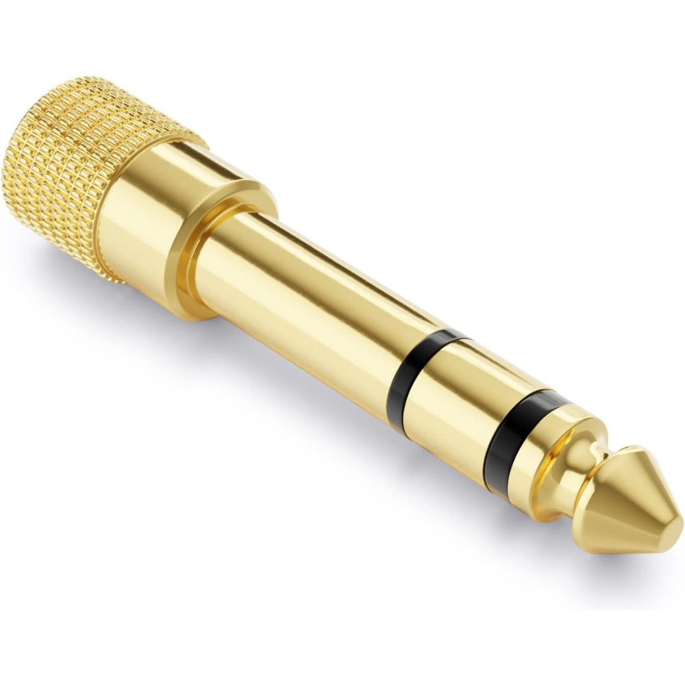 3.5mm naar 6.3mm stereo jack adapter – verguld – goudkleurige AUX converter voor koptelefoons en versterkers