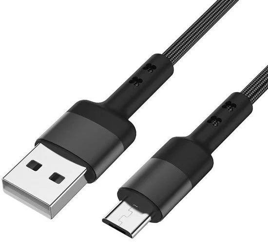 USB naar Micro USB Kabel 0,5m tot 3m – Nylon Gevlochten – Zwart – 8W – Snelladen & Data Sync