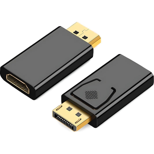 DisplayPort naar HDMI adapter – zwart – verguld – ondersteunt 4K resolutie – geschikt voor pc naar tv of monitor